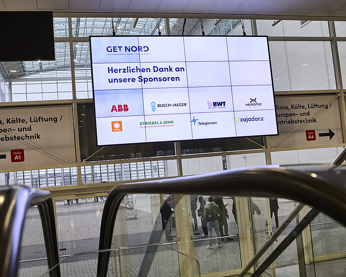 Inforscreen mit Dank an die Sponsorentext