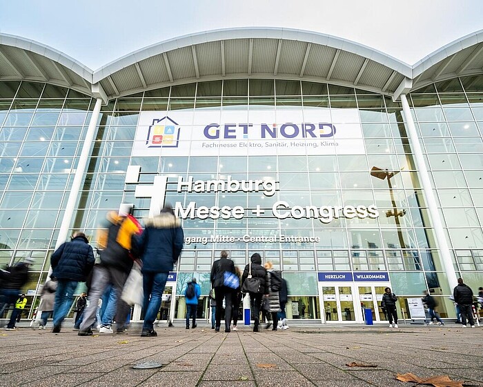 Aufnahme des Haupteinganges der Hamburg Messe & Congress