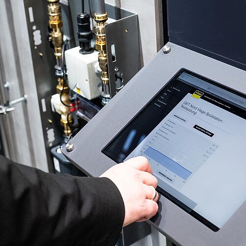 Nahaufnahme eines Touch Screens. 